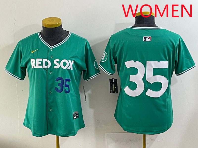 Women 2025 Boston Red Sox #35 No Name Dark Green Joint Name Nike MLB Jersey style 3->women mlb jersey->Women Jersey